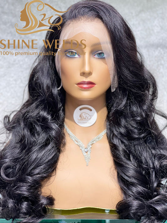 20'' 13*4 Lave wig Lose wave Brazilian MH Model Natural Hair