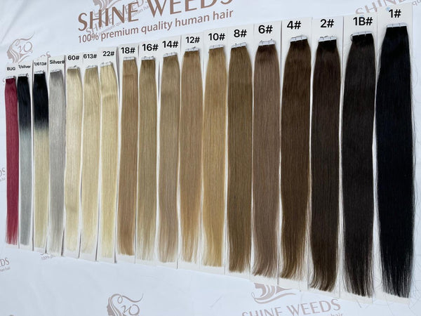 24 inch Tape in Hair Extensions 100% Human Hair, Secure Skin Weft Hair Extensions Seamless 40g Pack 20Pcs