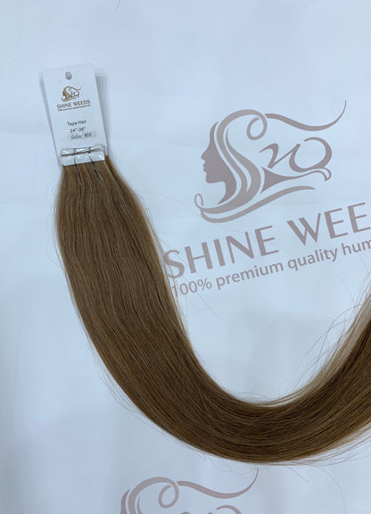 Shine Weeds Tape In Virgin Human Hair Extensions 100% Remy Human Hair 20 pieces 24″-26" 40g