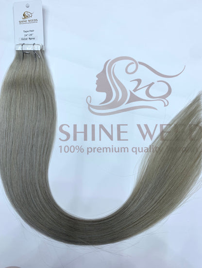 Shine Weeds Tape In Virgin Human Hair Extensions 100% Remy Human Hair 20 pieces 24″-26" 40g