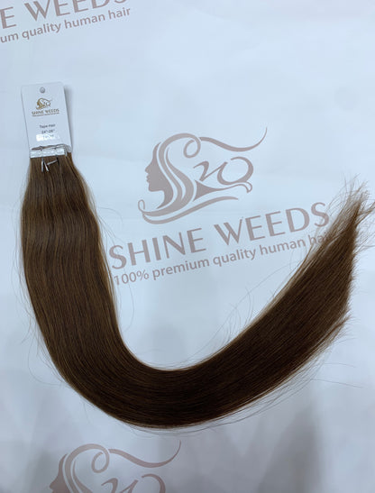 Shine Weeds Tape In Virgin Human Hair Extensions 100% Remy Human Hair 20 pieces 24″-26" 40g