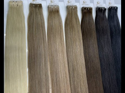 Seamless Invisible Virgin Human Hair Tape Extensions 100% Remy Human Hair 20 pieces x 4 cm wide Human Hair 24″-50g