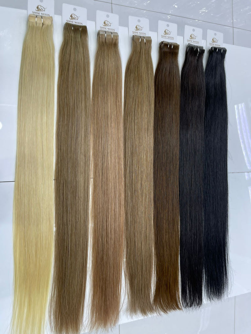 Seamless Invisible Virgin Human Hair Tape Extensions 100% Remy Human Hair 20 pieces x 4 cm wide Human Hair 24″-50g