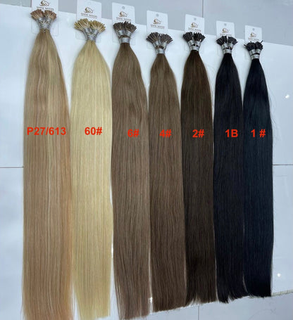 24” virgin I Tip Human Hair Extension,100pcs 100g